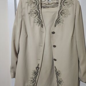 John Meyer Embellished Skirt Suit